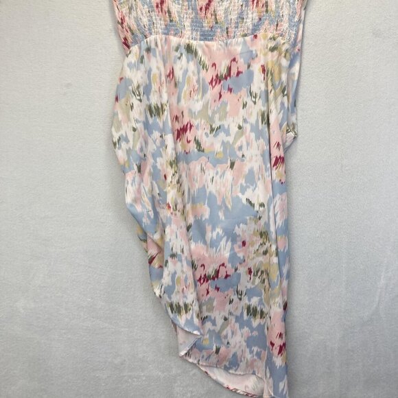 Cider Asymmetrical Ruched Maxi Dress Womens 2X Pastel Abstract Lightweight - Picture 8 of 10